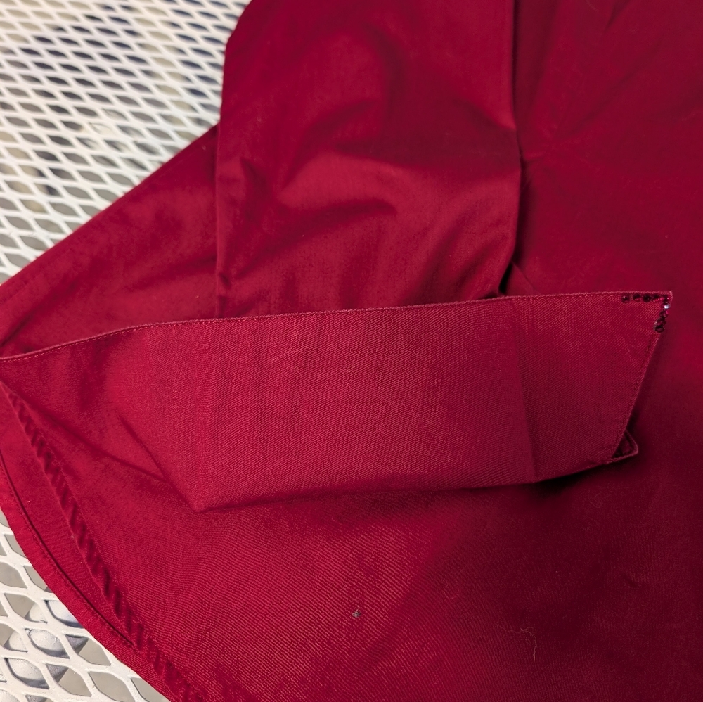 CR RANCHWEAR Long Sleeve Button-Up Shirt in Deep Berry With Tiny Crystal Sz L - Picture 11 of 11